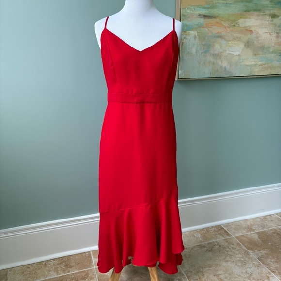 Banana Republic High Low Midi Cocktail Date Dress Wmn’s Sz 4 - Picture 1 of 9